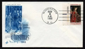 USA, SCOTT # 1363A, UNOFFICIAL ARTCRAFT FDC COVER 1968 CHRISTMAS UNTAGGED - Picture 1 of 1