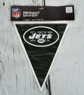 NFL New York Jets Banderín Plástico Banderín 12 Pies Fútbol Fiesta Decoración Deporte Foto 1 de 4