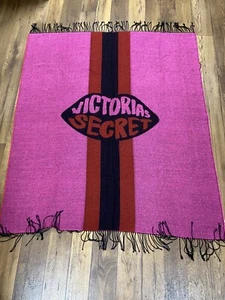 Victoria's Secret Acrylic Lap Blanket Throw 60" X 50" Red/Pink/Black - Picture 1 of 10