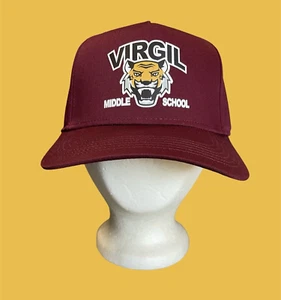 NEW Virgil Middle School The Roaring Tigers Adjustable Baseball Hat Maroon Cap - Picture 1 of 16
