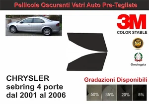 pellicola oscurante vetri chrysler sebring 4p dal 2001-2006 kit anteriore - Imagen 1 de 1