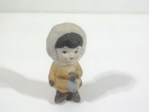 Ceramic Eskimo Woman Figurine VTG Hand Painted Japan Mid Century Miniature - Picture 1 of 6