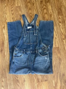 Old Navy Girls Teen XL 14-16 Denim Overalls Blue Jean Straight Distressed Ripped - Picture 1 of 5