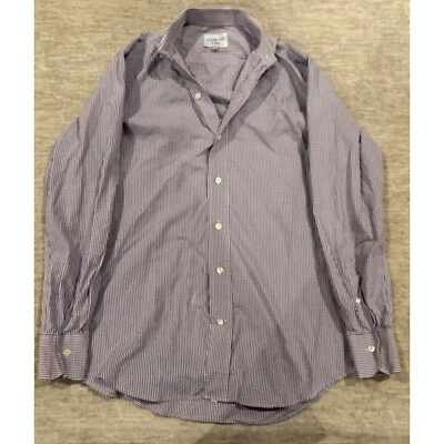 Ledbury Dress Shirt Mens Purple Gingham Check Button Up Long Sleeve 15.5 34 - Image 1 of 4