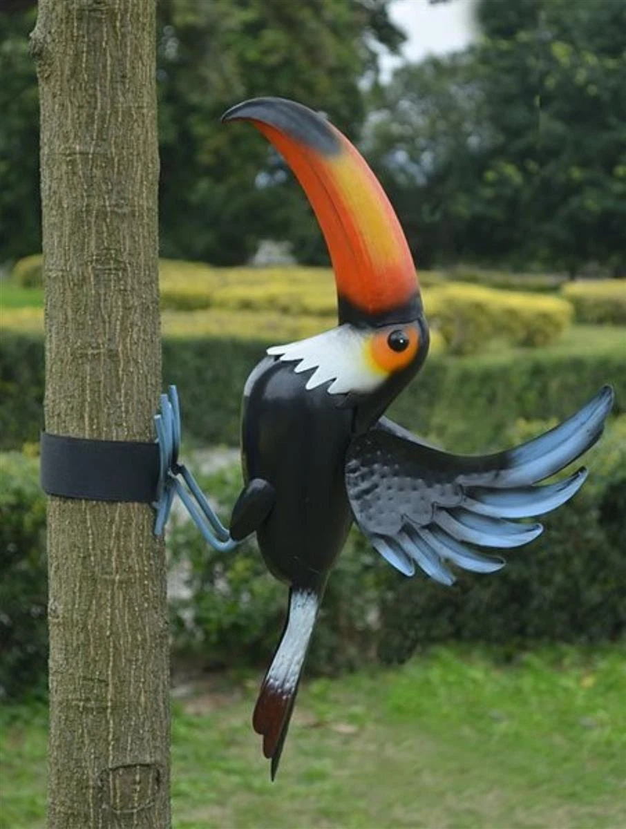 Fenteer Harz-Tukan Figur - Handbemalte Deko Für Wohnzimmer, Garten Oder Terrasse