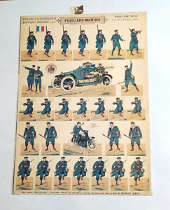 Soldatini di carta Pro Patria di H. Bouquet Fusiliers Marins cartoncino cm 27x38
