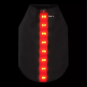 Medium Red Waterproof Rechargeable LED Dog Coat Hi Vis Reflective Vest Safety - Picture 1 of 8