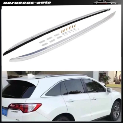 Barras laterales para portaequipajes de techo 2 piezas aptas para Acura RDX 2013-2018 plateadas Foto 1 de 4