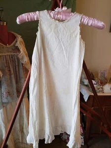 Antique Victorian Civil War Baby Gown Dress Doll Pinafore Baptism Christening  - Picture 1 of 10