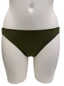 Slip bikini verde oliva UK 12 costumi da bagno slip con spalline laterali arricciati barbone posteriore - Foto 1 di 4