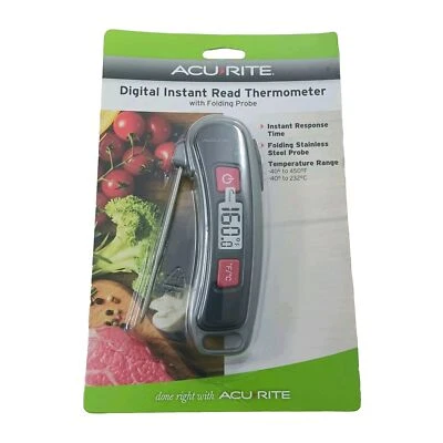 Acurite Digital Instant Read Thermometer with Folding Probe Acu-Rite 00665EA2  - Image 1 of 3