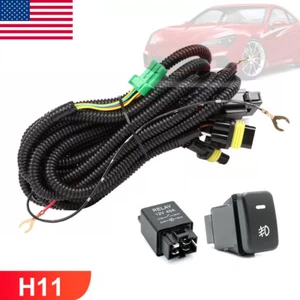 12V 40A Wiring Harness Kit Fuse ON OFF Switch Relay H11 LED Fog Work Light Bar - Picture 1 of 9