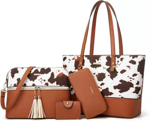 Chic 4-Piece Women's Handbag Set: Tote, Shoulder Bag & Wallets - Picture 1 of 12