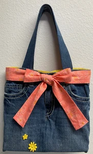 Homemade Recycled Jeans Tote - Great for Teenage Girls - Picture 1 of 6