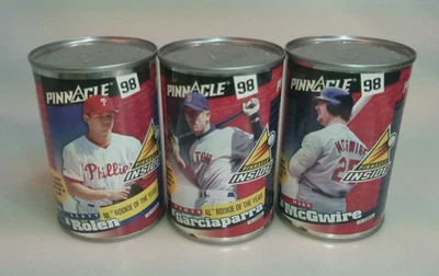 1998 Pinnacle Inside Baseball Cans McGwire Garciaparra Rolen Sealed Lot of 3 - Image 1 of 4