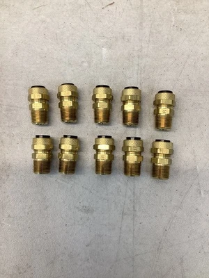 Parker Montaje de Compresión de Latón 5/8" Rosca 1/4" ID Lote de 10 Foto 1 de 4