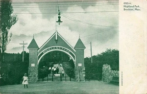MASSACHUSETTS PHOTO POSTCARD: VIEW OF HIGHLAND PARK, BROCKTON, MA UND/B - Picture 1 of 2
