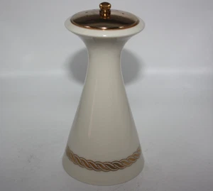 Salero moderno Lenox Caribbee Mid Century cerámica blanca borde dorado - Imagen 1 de 10