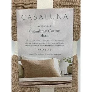 Casaluna Wende Chambray Cotton Sham braun Standard/Queen 100% Baumwolle - Bild 1 von 2
