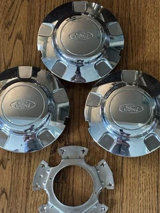Genuine Ford F150 Wheel Center Caps Lot Of 3 1999-2003 CHROME YL14-1A096-AA - Picture 1 of 11