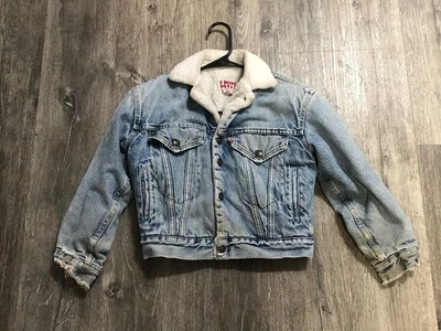 Levis Jean Jacket Youth Medium Sherpa Lined Kids Denim - Image 1 of 4