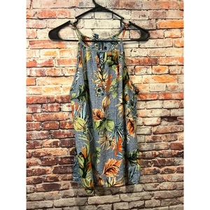 Stitch fix blue papermoon floral sleeveless top women's size small - Picture 1 of 6
