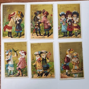 Household Sewing Machine, Trade Cards (Advertising, Vintage, 6 pieces - Picture 1 of 2