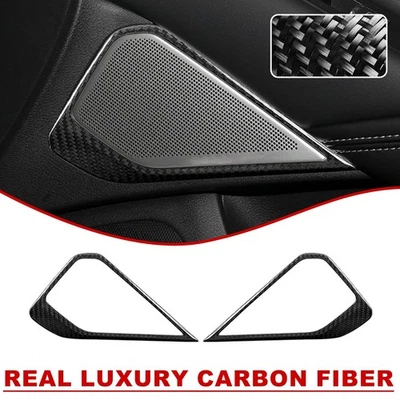 Capa de painel de alto-falante porta interna para Infiniti Q50L 2015-2022 fibra de carbono real - Imagem 1 de 4