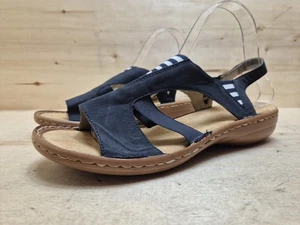 SANDALIAS SEÑORA RIKER SANDALIAS SLINGBACK SLIPPER T:40 UK:6,5 AZUL OSCURO - Imagen 1 de 8
