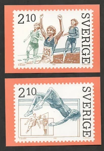 Sweden, like #1611a-1611d, set of 4 postcards, athletes in track and field. - Picture 1 of 2