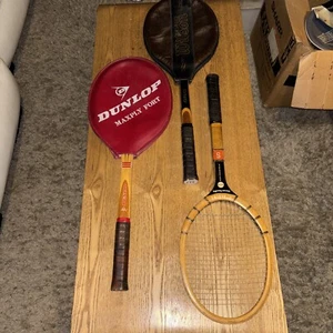 Vintages Wilson Advantage, Dunlop, Spaulding Wood Tennis Racquets - Picture 1 of 8