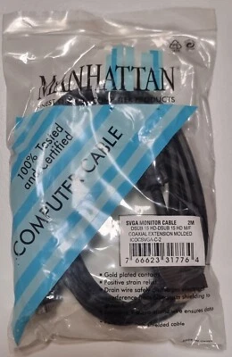 Manhattan VGA Verlängerungskabel 2 Meter – D-Sub 15 HD M-F - Bild 1 von 3