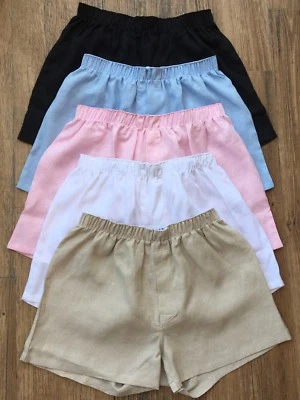 Men's Boxer Shorts Woven 100% Linen Organic Eco Frie Underwear Breathable Trunks - Image 1 of 4