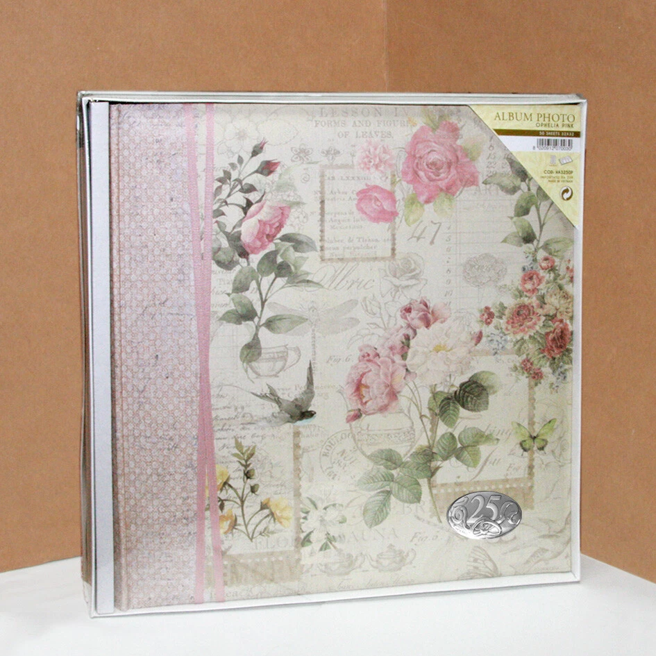 Album fotografico foto 25° Matrimonio targa argento 32x32 50 fogli Ophelia pink - Immagine 1 di 1