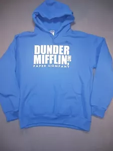 The Office Dunder Mifflin Hoodie Medium Shirt Blue TV Series Nostalgia Pull Over - Picture 1 of 6