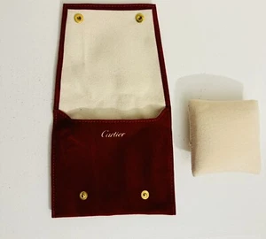 Authentic Cartier France Red Felt Watch Or Bracelet Pouch With Cushion - Picture 1 of 3