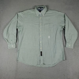 Tommy Hilfiger Shirt Mens 16 Green Dress Button Up Long Sleeve * - Picture 1 of 9
