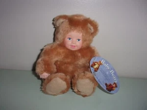 Anne Geddes Plush Tan Baby Bear Doll Blue Eyes Vintage 1997 - Picture 1 of 2