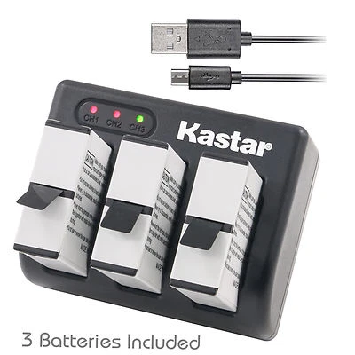Cargador de batería Kastar GoPro Hero 5 negro firmware v01.57 v01.55 y actualización futura Foto 1 de 4