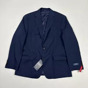 Chaps Windowpane Sportcoat Suit Jacket Blazer Mens 44R Blue - Picture 1 of 4