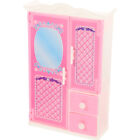  Rosa Plastik Mini Kleiderschrank Spielzeug Puppenhaus-Dekor