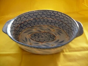 Temp-tations Old World Blue von Tara Oval 2 Qt. Backform Griffe 10x7x3" mit Deckel - Bild 1 von 6