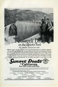 1923 Southern Pacific California Roosevelt Dam PRINT AD 100 years old (3438) - Picture 1 of 1