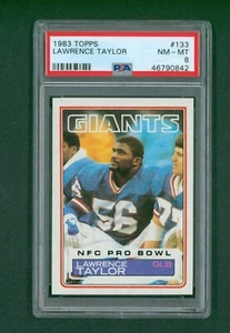 1983 Topps Football Card - #133 Lawrence Taylor, PSA 8 NM/MT - Picture 1 of 2