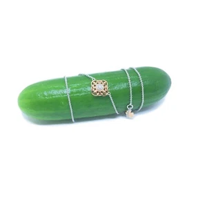 delicada pulsera con flor, dorado rosado, 18 cm, plata 925, brazalete de capas look - Imagen 1 de 3