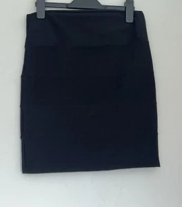 Falda negra acanalada con cremallera talla 8 Quiz nueva sin etiquetas - Imagen 1 de 5