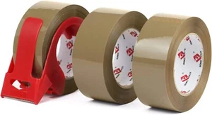 Nastro da imballaggio marrone resistente con dispenser 2,6 mil 1,88 pollici x 110 iarde marrone - Foto 1 di 4