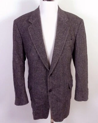 Blazer Abrigo Deportivo Usado en Excelente Condición Chereskin Gris Espiga Tweed Mezcla Cabello Camello Talla 46 L Foto 1 de 4