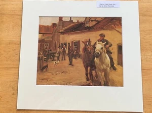 SIR ALFRED MUNNING; `THE BUSH INN YARD` MOUNTED PRINT - 1910. GYPSIES. HORSES. - Picture 1 of 1