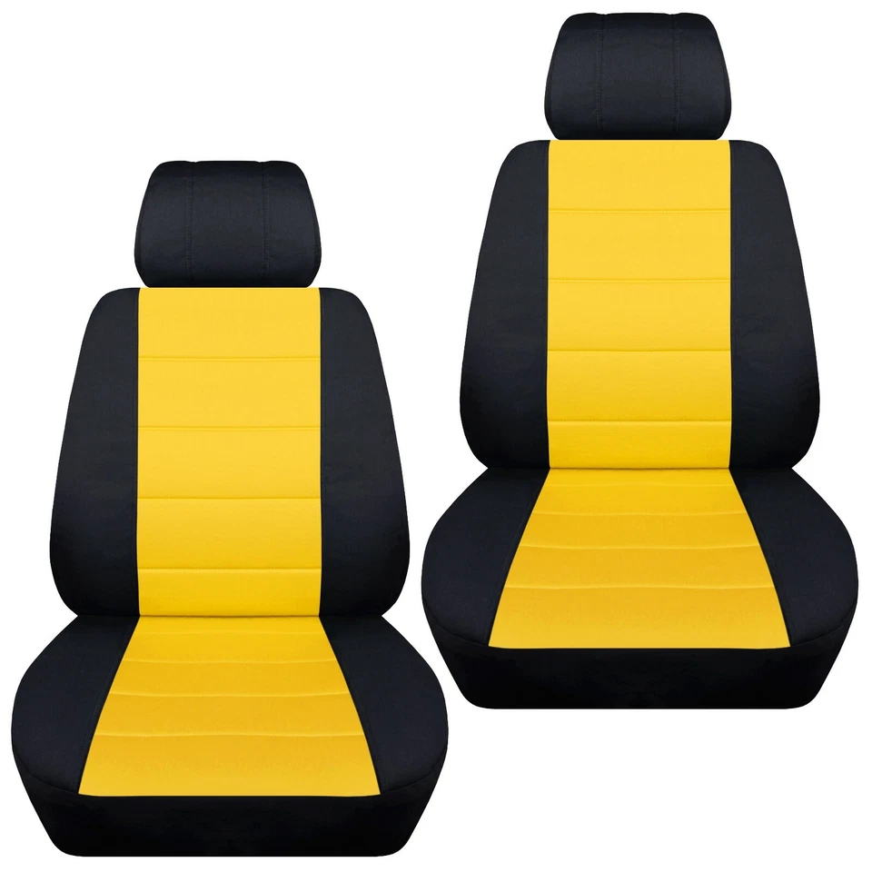 Juego fundas asiento coche delanteras se adapta a Kia Soul 2010-2020 negro y amarillo Foto 1 de 1